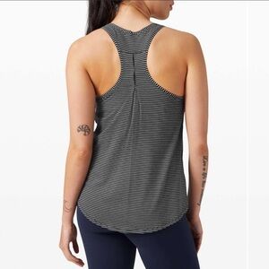 Lululemon Love Tank *Pleated Hype Stripe Black White size 4